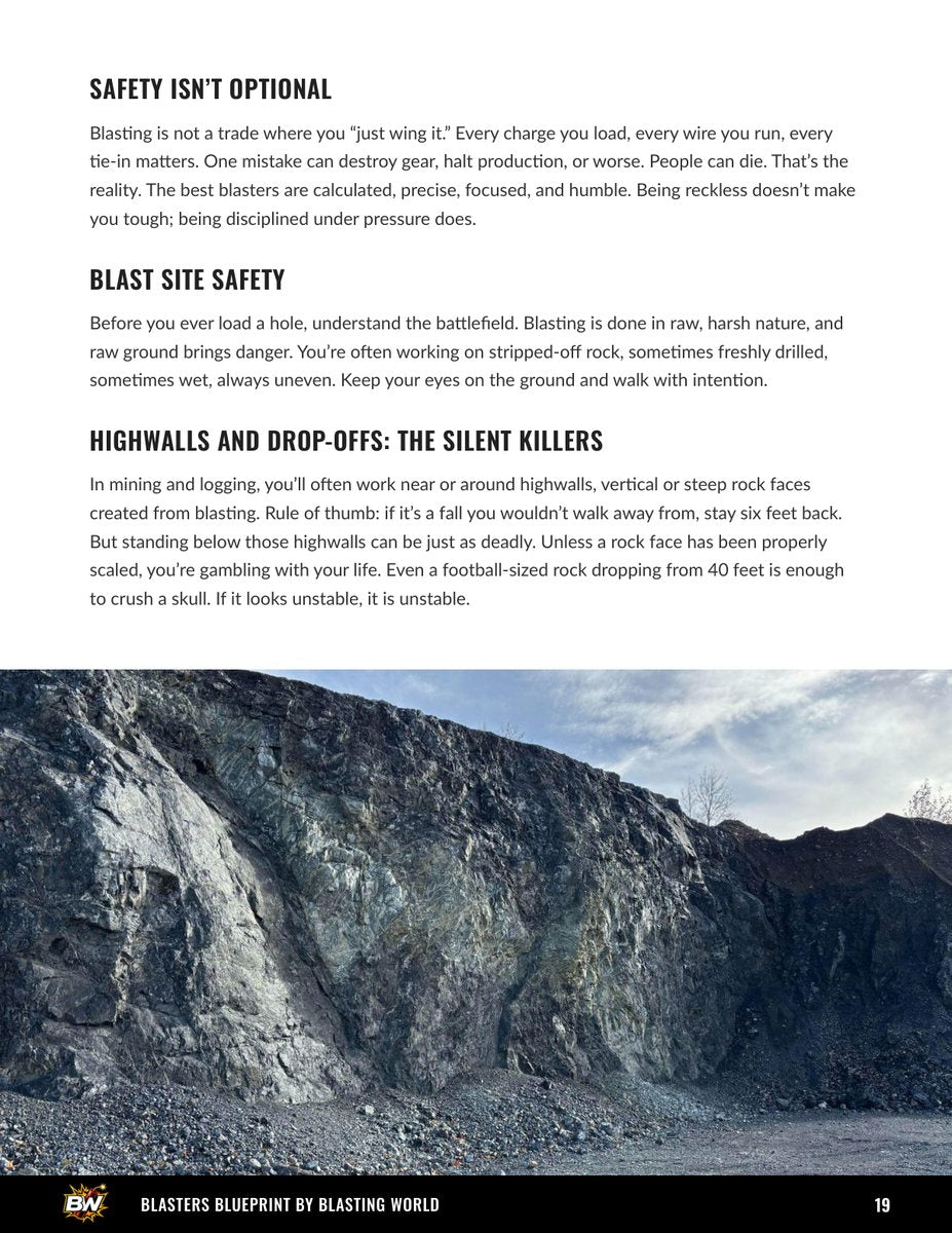 Sample page from BlastersBlueprint: blast site safety