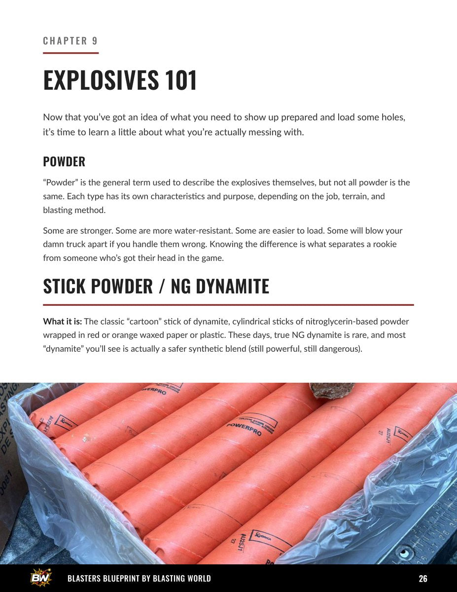 Sample page from BlastersBlueprint: explosives 101